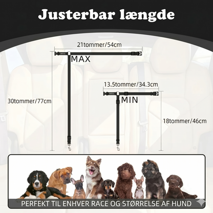 2-i-1 hundesikkerhedssele og hundesnor
