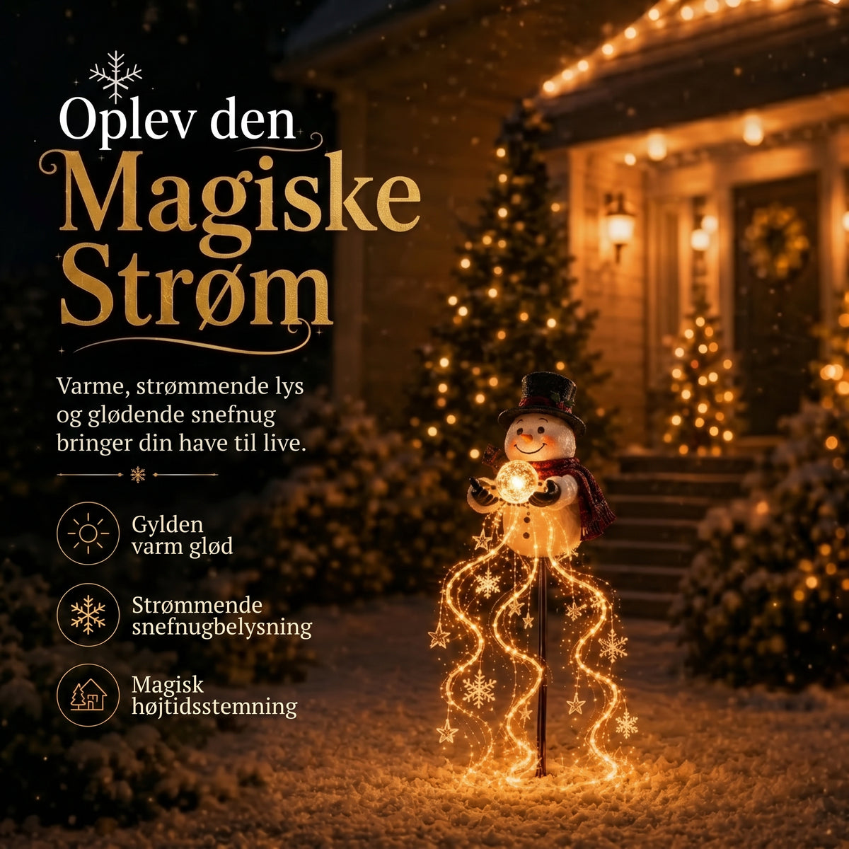 Snowman Magic Fountain LED-havelampe