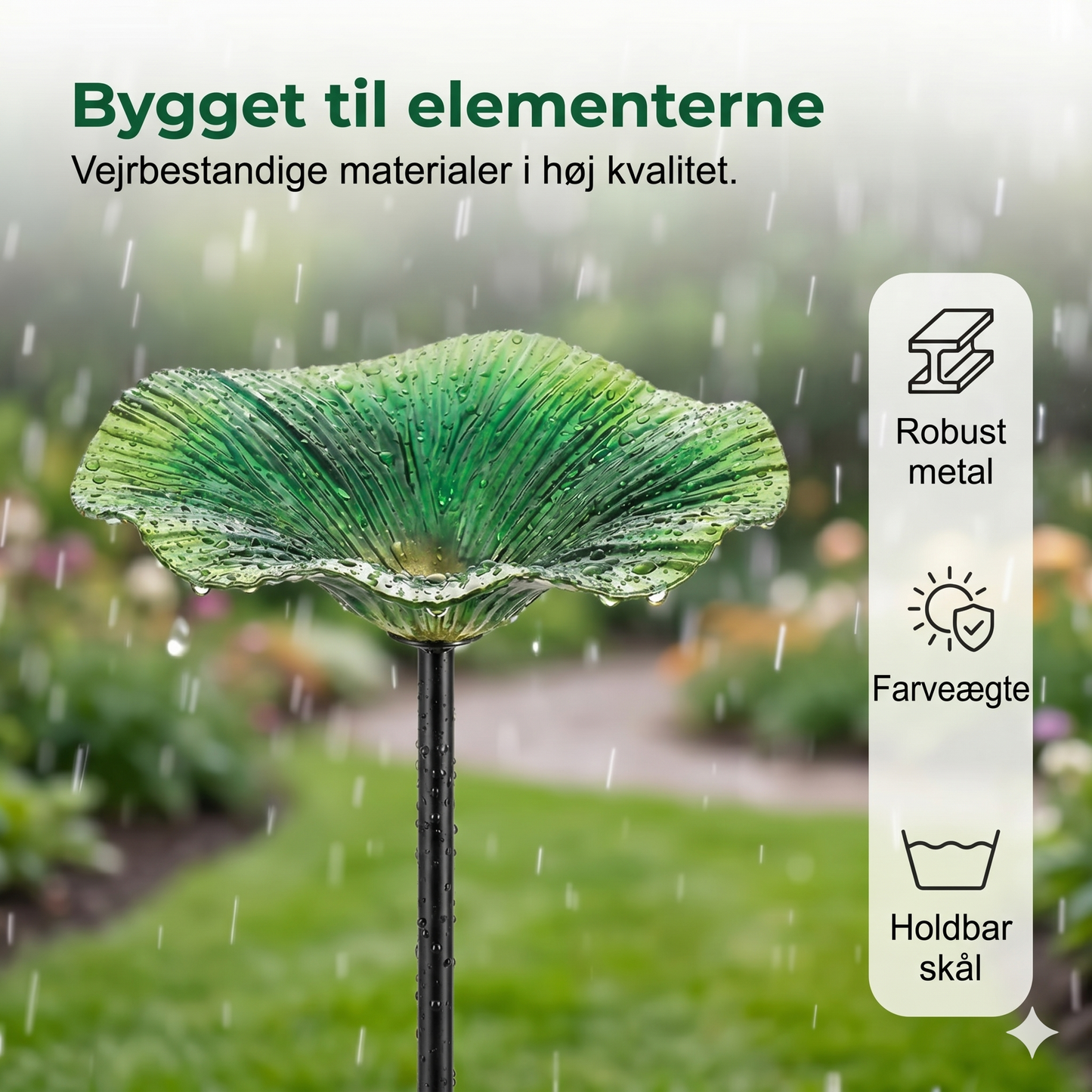 Farverigt fuglefoderbræt til haven