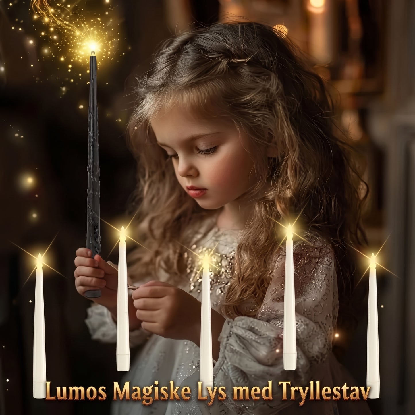Svævende LED-lys med tryllestav