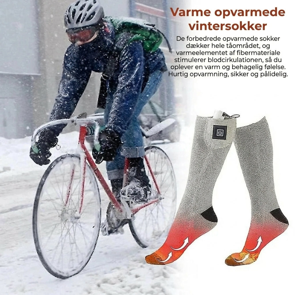 Vandafvisende elektrisk opvarmede vintersokker
