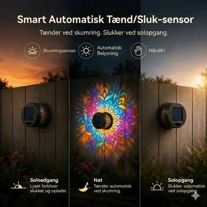 Mandala solcellelampe - Smuk projektion & IP65 vandtæt