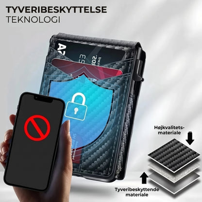 RFID herrepung med pop-up kortholder