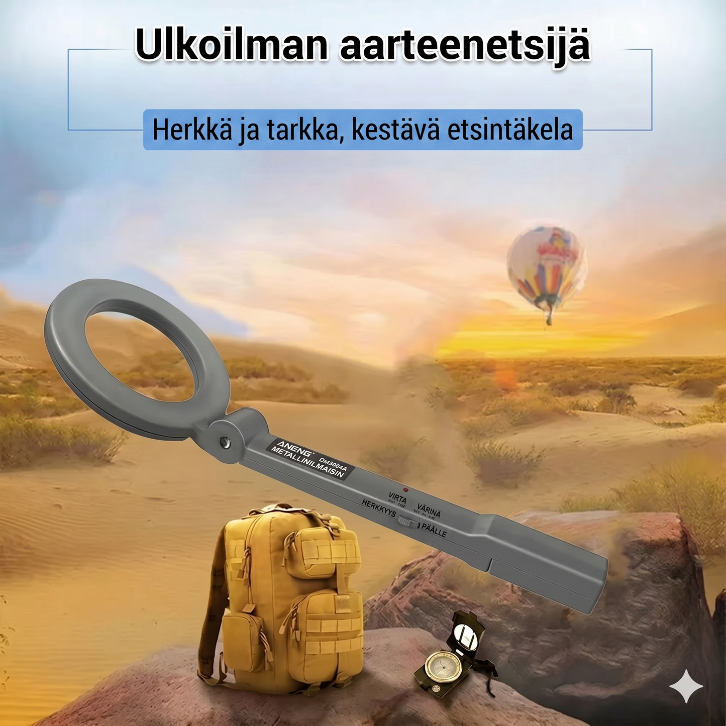 LED-blinkende alarmmetaldetektor