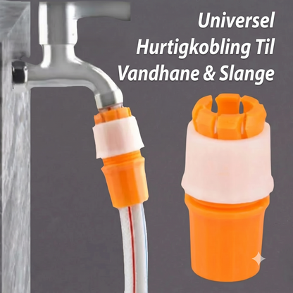 Universal lækagesikker hurtigkobling til slange og vandhane