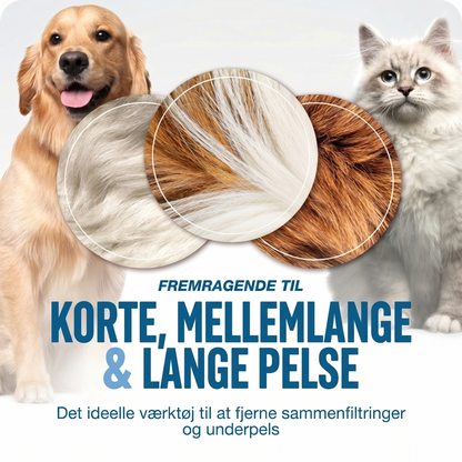 Dobbeltsidet hårfjernerbørste til kæledyr