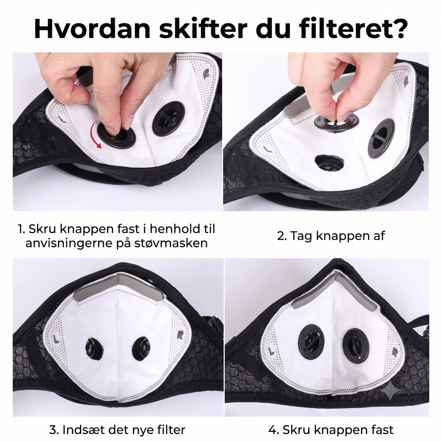 Ansigtsmaske med kulfilter
