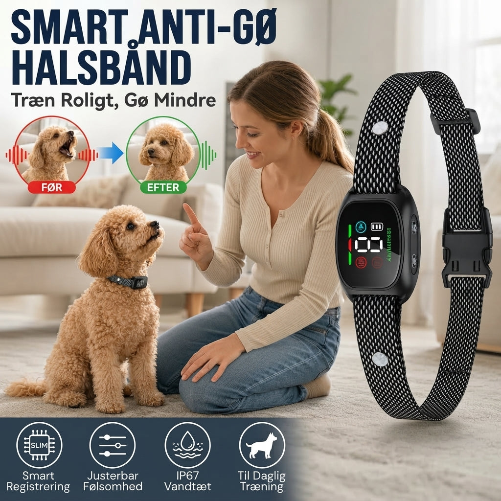 Smart anti-gø halsbånd til hunde