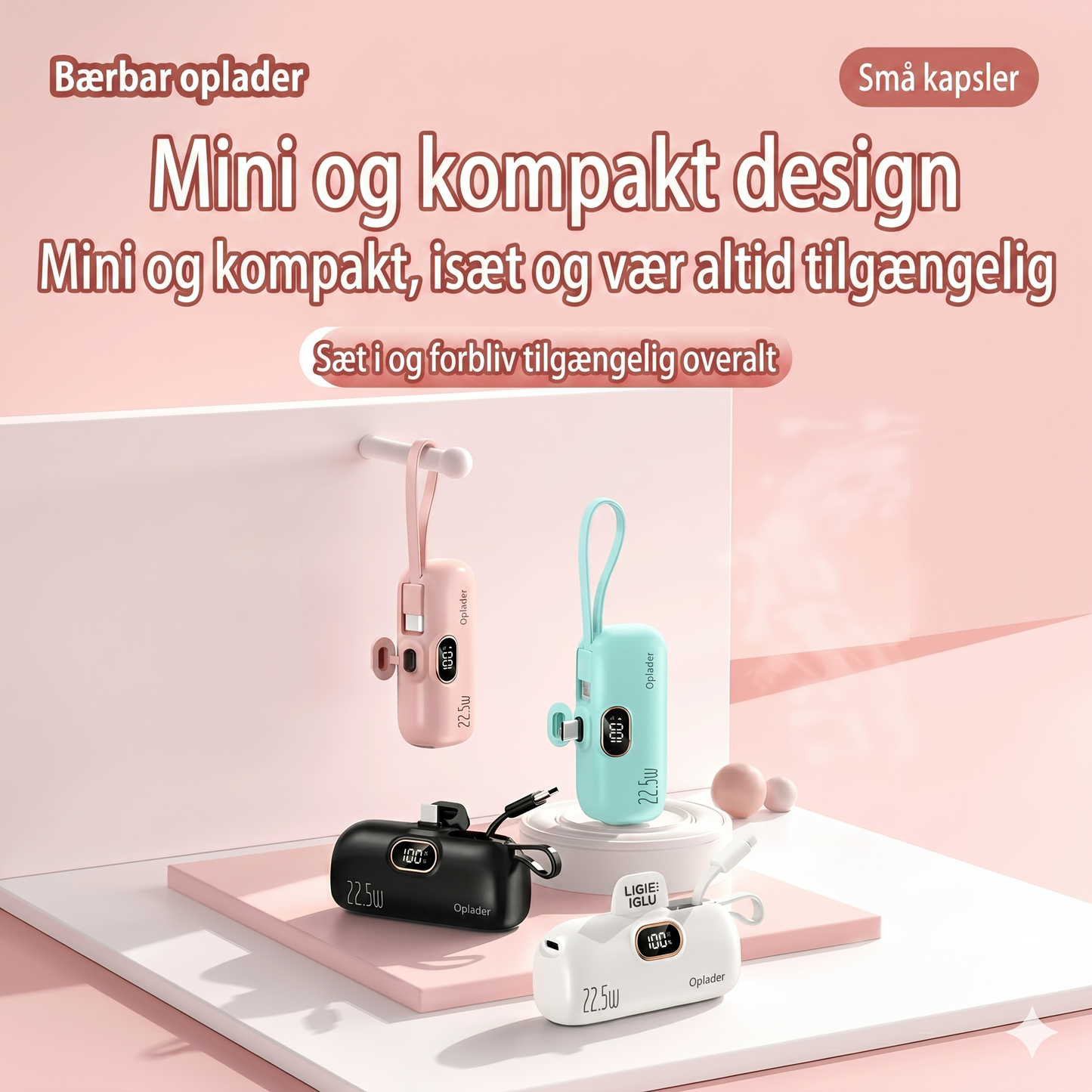 5000 mAh bærbar mini-powerbank til telefon