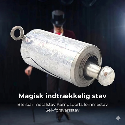 Udtrækkelig teleskopisk metal-forsvarsstav