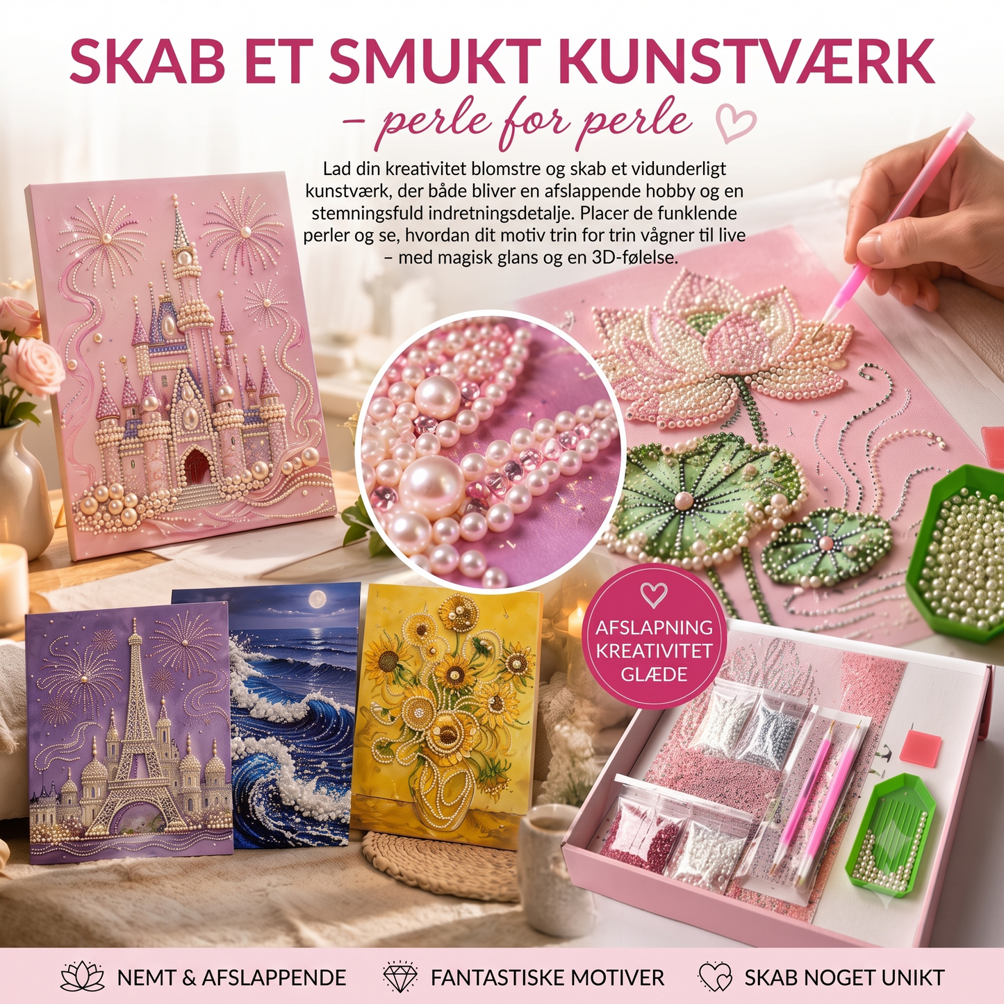 Diamond painting sæt med flere motiver