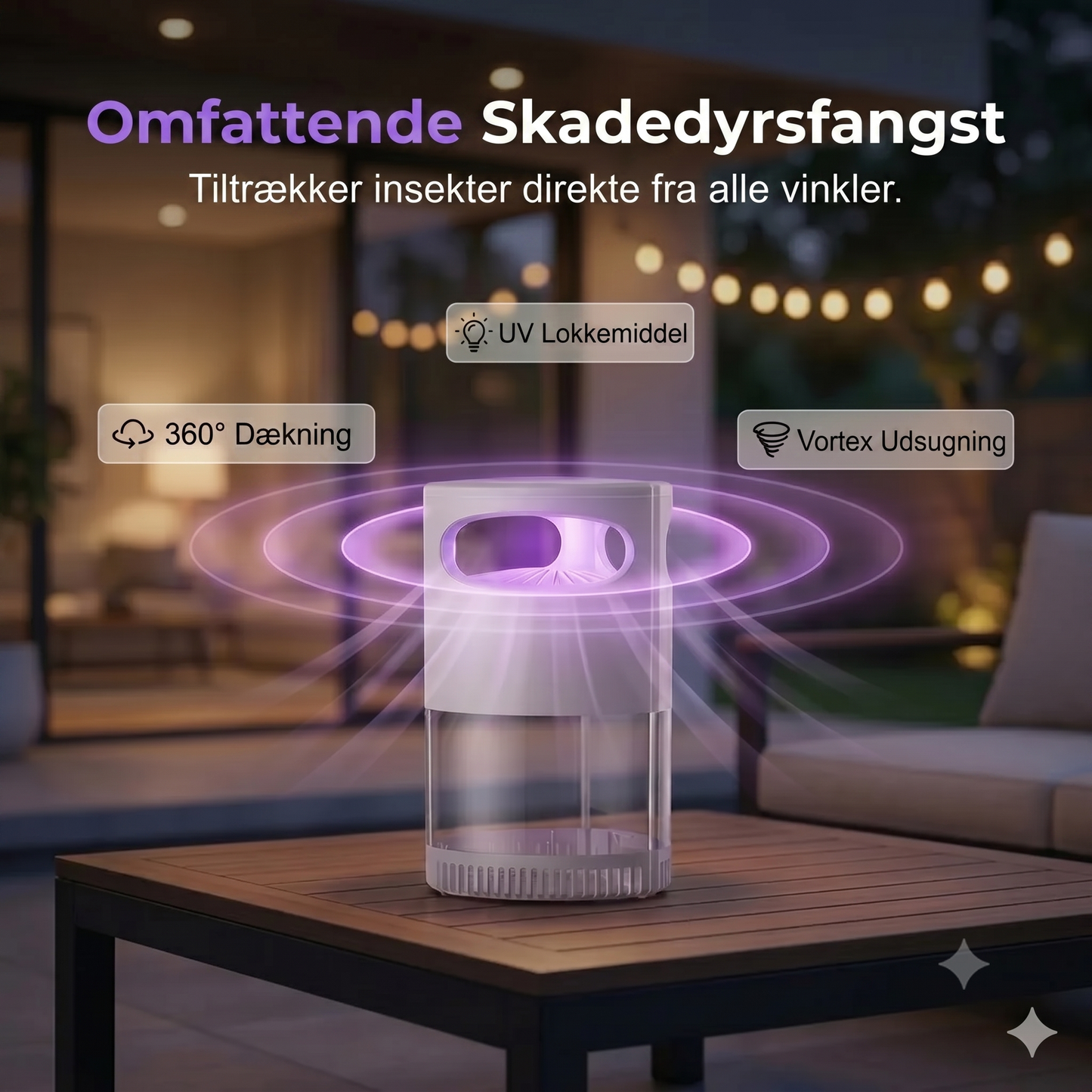UV-myggelampe – med USB, kemikaliefri, ultrastille