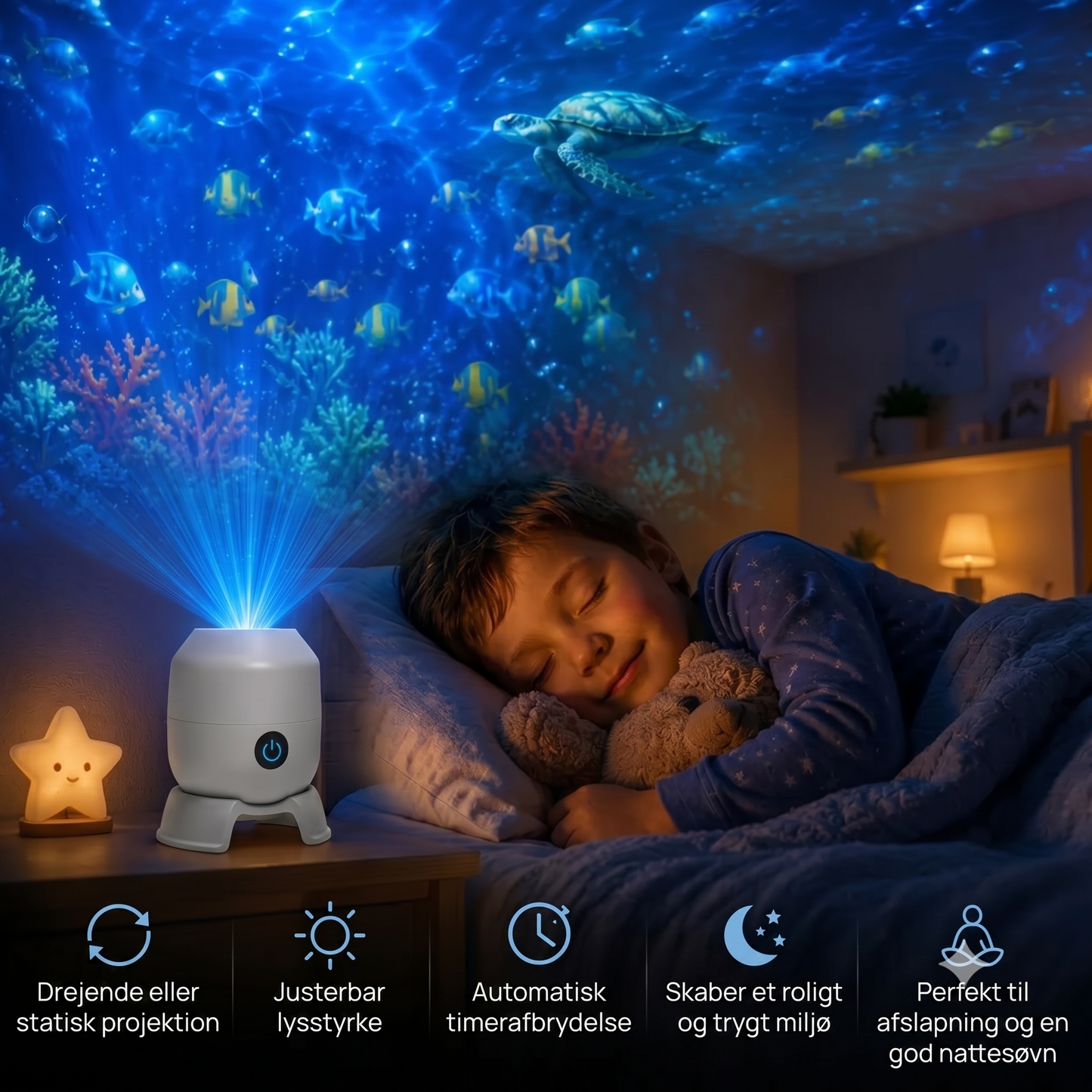 OceanWave oceanprojektor med roterende LED-belysning