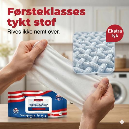 Amerikanske nano-sølvion ultra-rene vådservietter (80 ark/pakke)