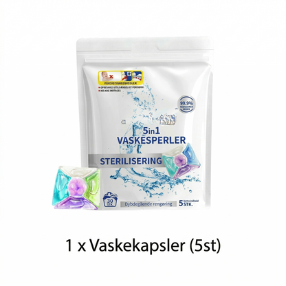 Vaskemiddelkapsler til grundig rengøring og sterilisering (11g*5 stk.)