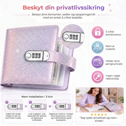 Opsparingsmappe med kodelås