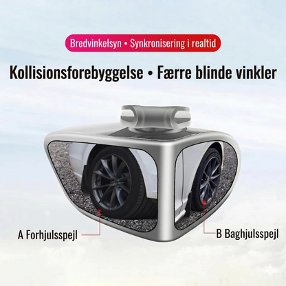 Spejl med dobbeltlinse og 360° justerbart blindvinkelsyn