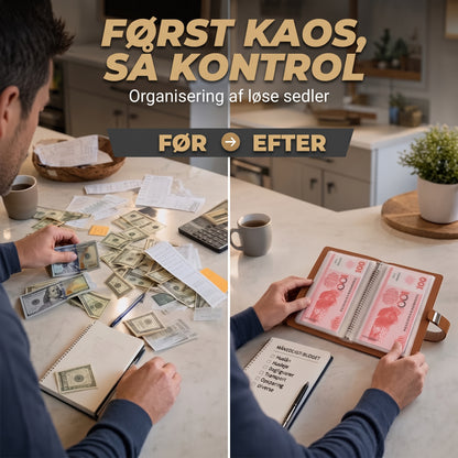 Opsparingsmappe med kodelås til kontanter