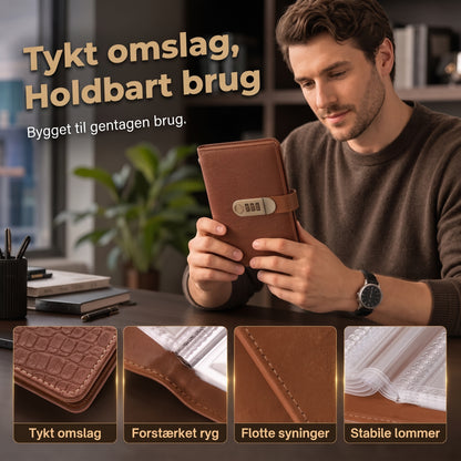 Opsparingsmappe med kodelås til kontanter
