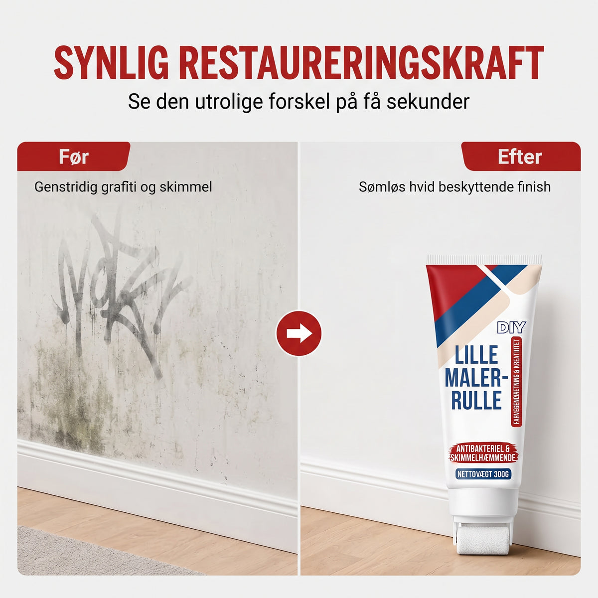 Vandtæt vægreparationspasta med rulle