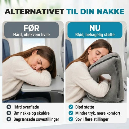 Oppustelig rejsepude til rejsen