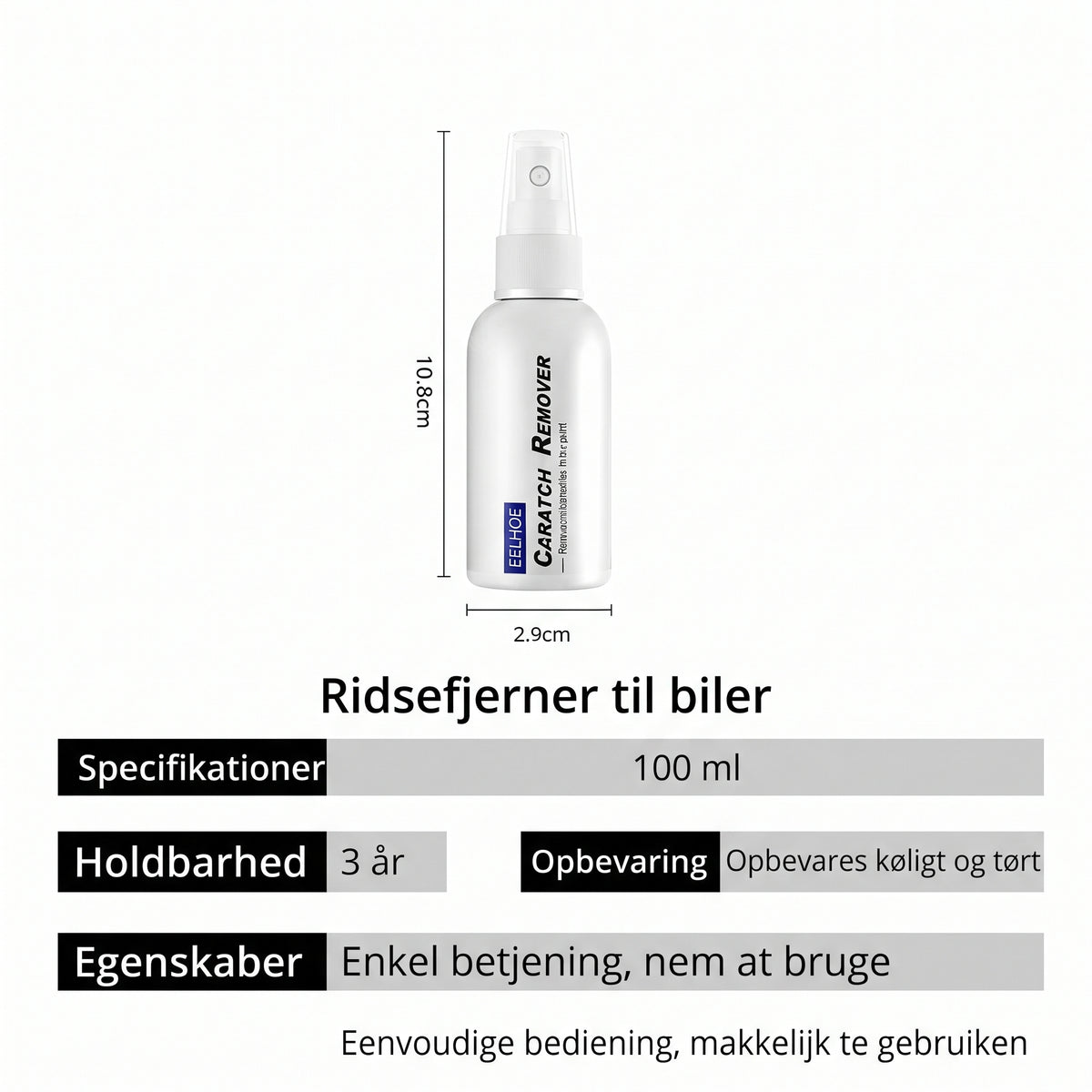 Ridsefjerner spray til bil 100 ml