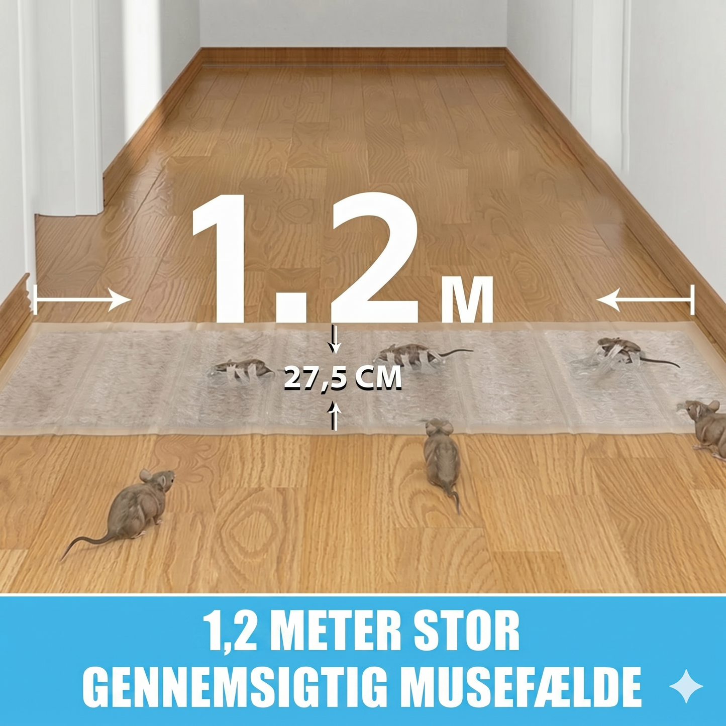 1,2 m stor gennemsigtig musefælde