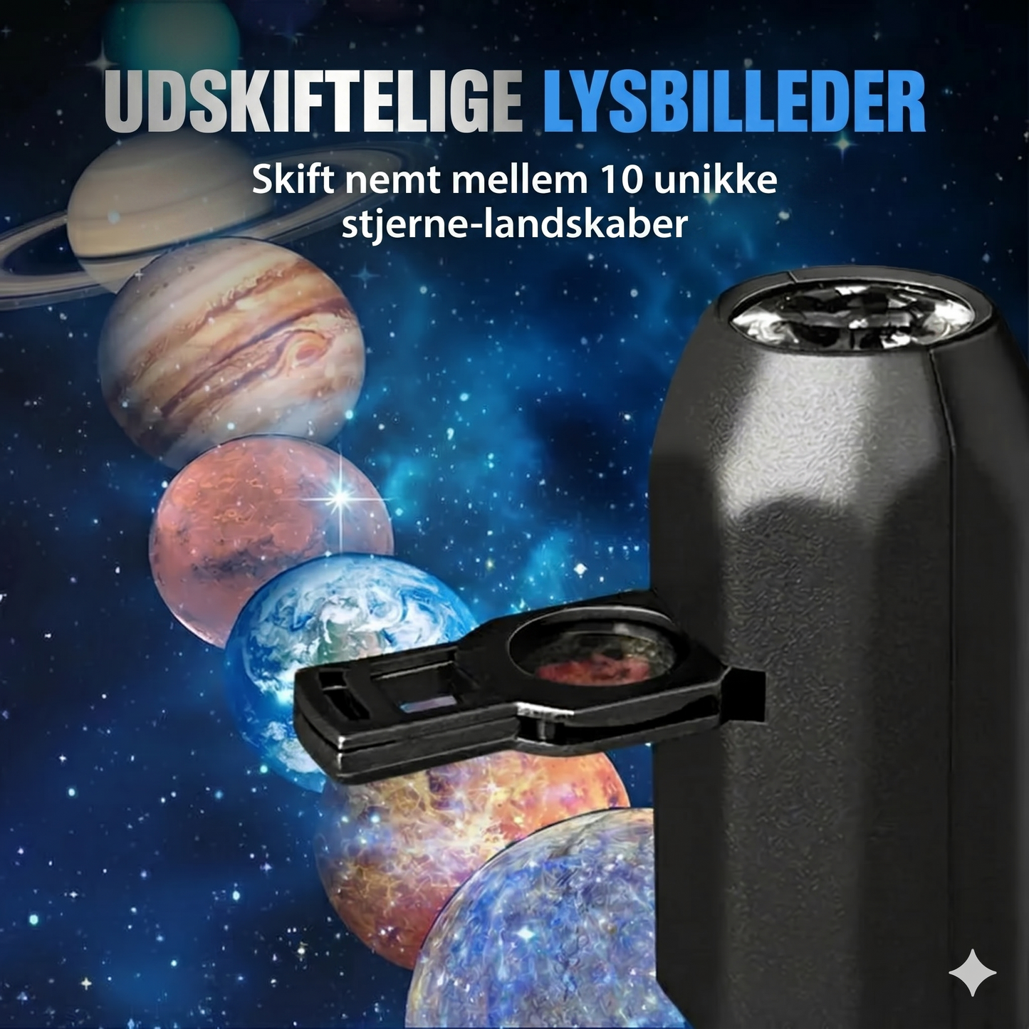 Plug & Play HD stjerneprojektor