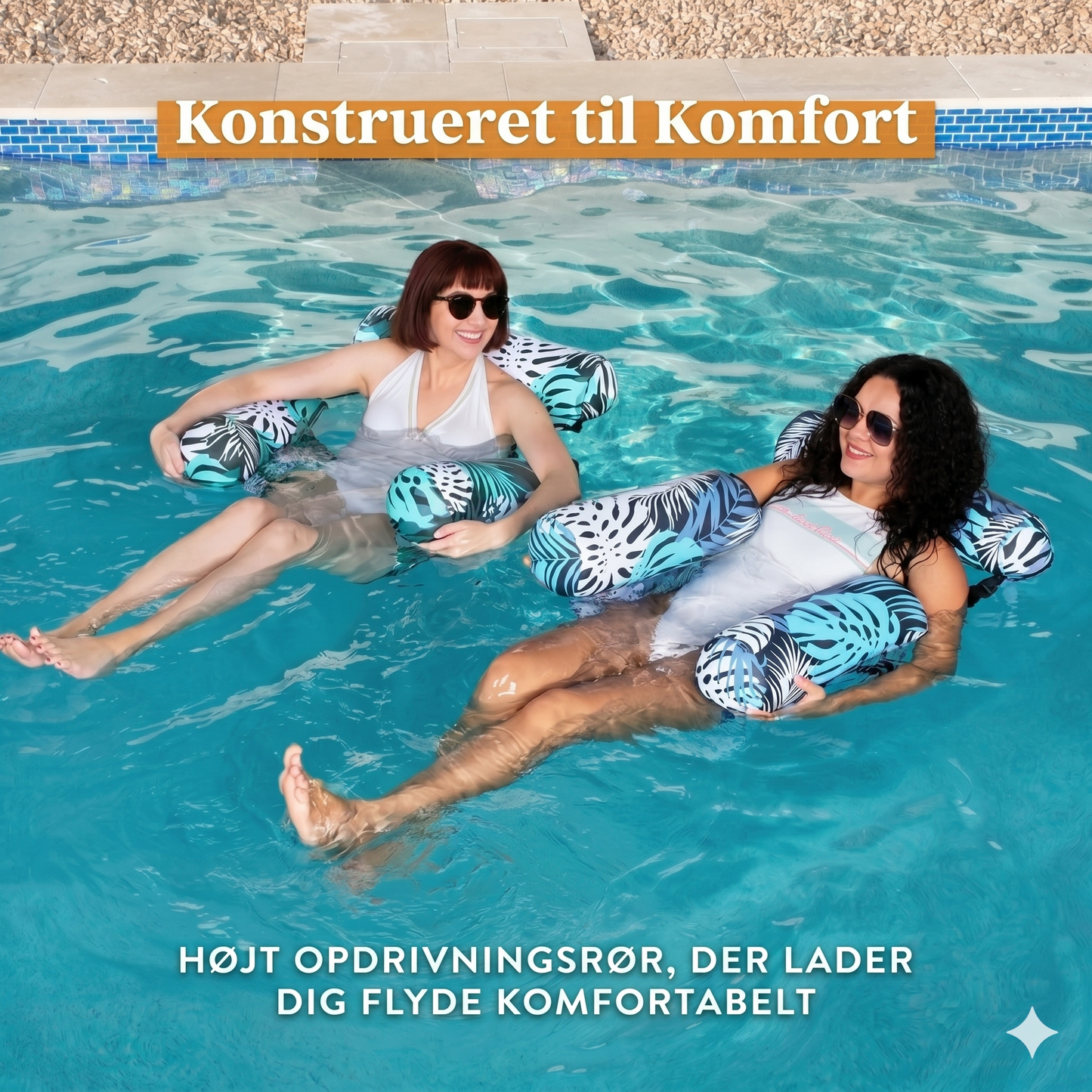 Oppustelig flydestol til poolen