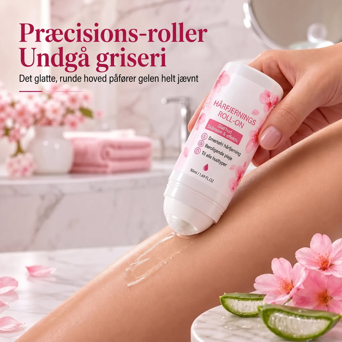 Roll on hårfjerningsgel med kirsebærblomst