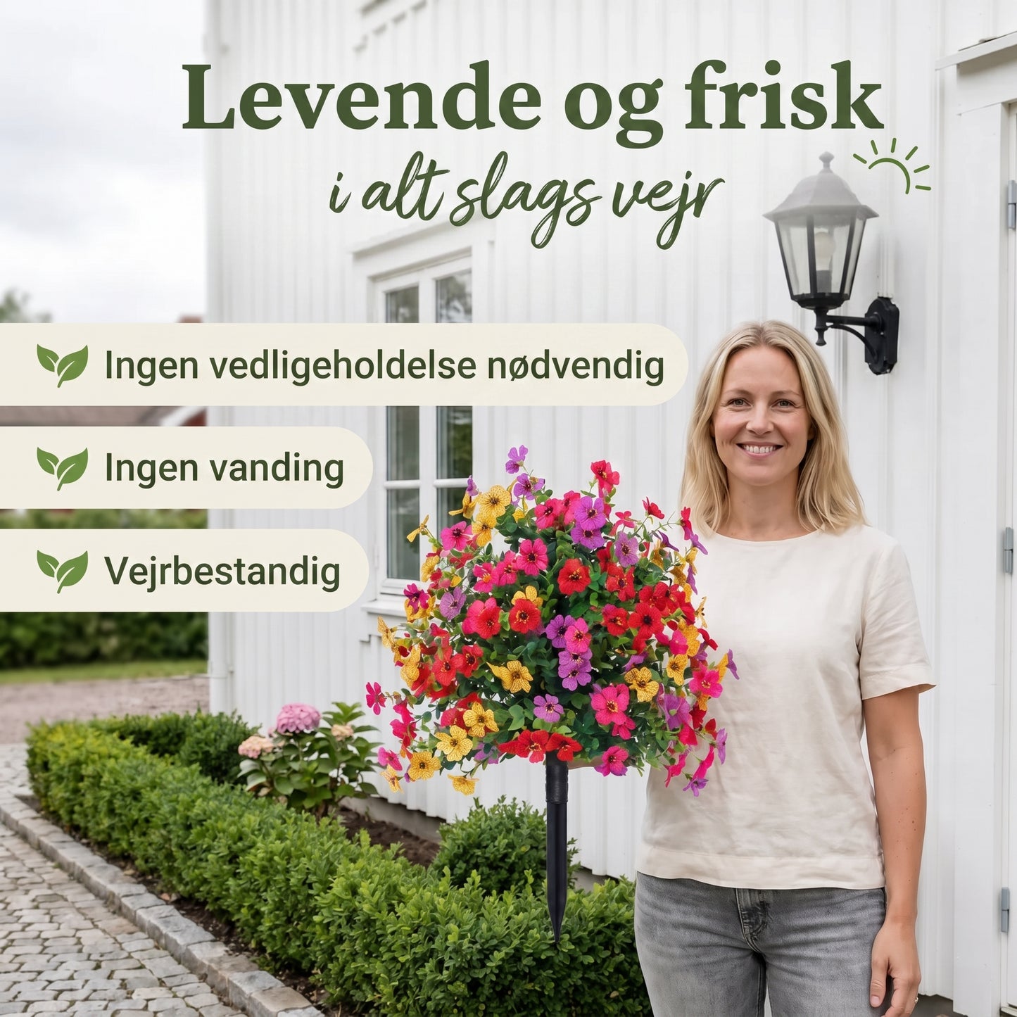 FloraLux vejrbestandige kunstige blomster til entré og terrasse