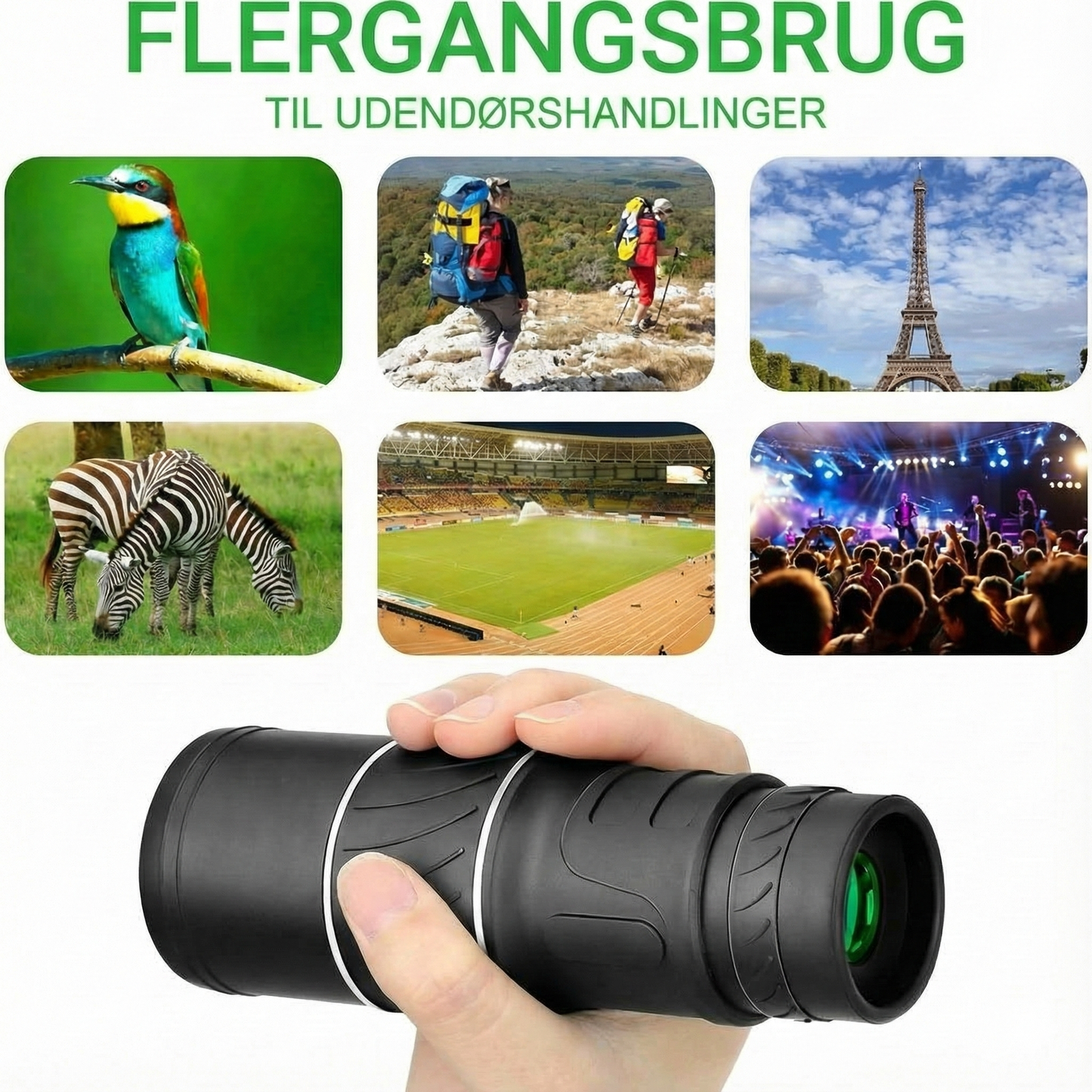 16x52 monokulært teleskop med dobbelt optisk zoom