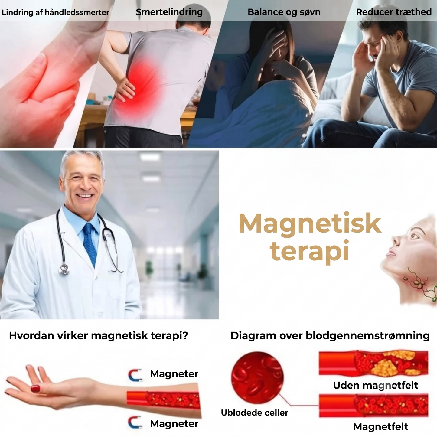 Justerbar kobber wellness-ring med magneter