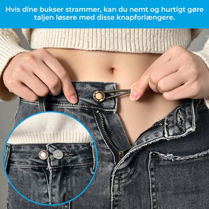 Metalknapforlængere til bukser sæt med 10 stk.