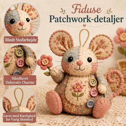 Komplet DIY-sæt til en patchwork-mus - Inklusive alle materialer