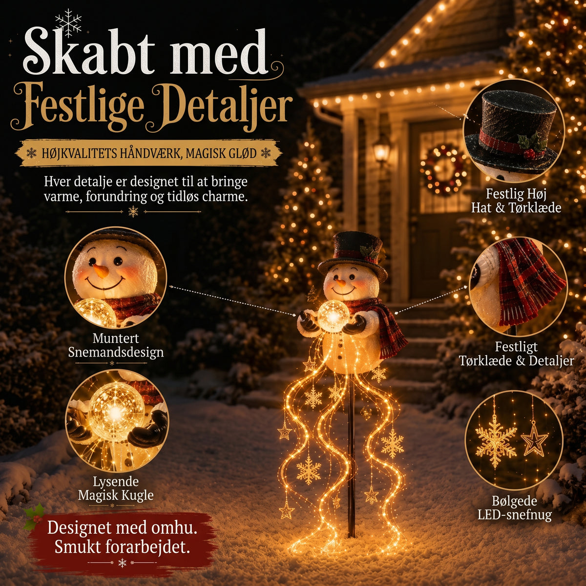 Snowman Magic Fountain LED-havelampe