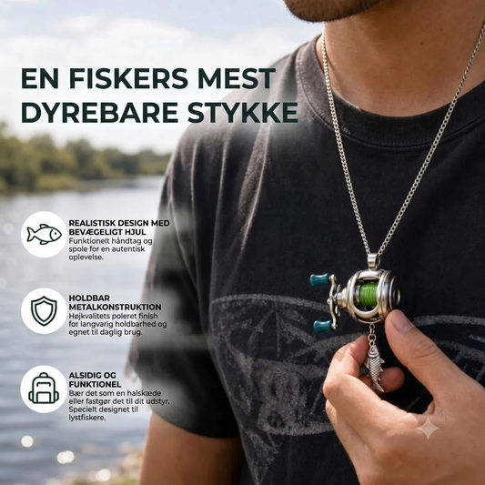 Halskæde med miniature fiskestang