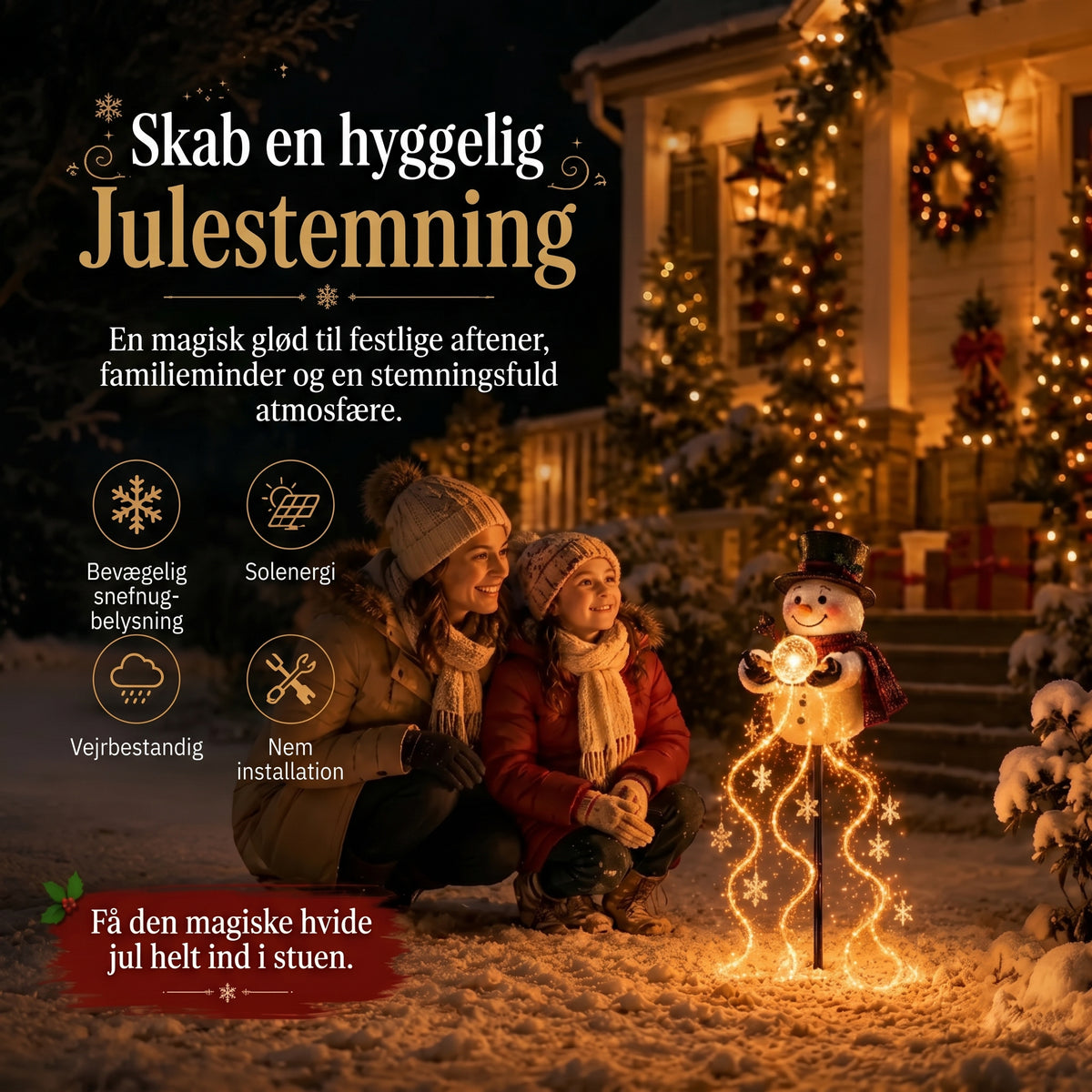Snowman Magic Fountain LED-havelampe
