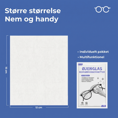 Antidug-renseservietter til briller (100 stk.)