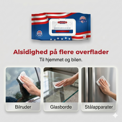 Amerikanske nano-sølvion ultra-rene vådservietter (80 ark/pakke)