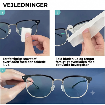 Antidug-renseservietter til briller (100 stk.)