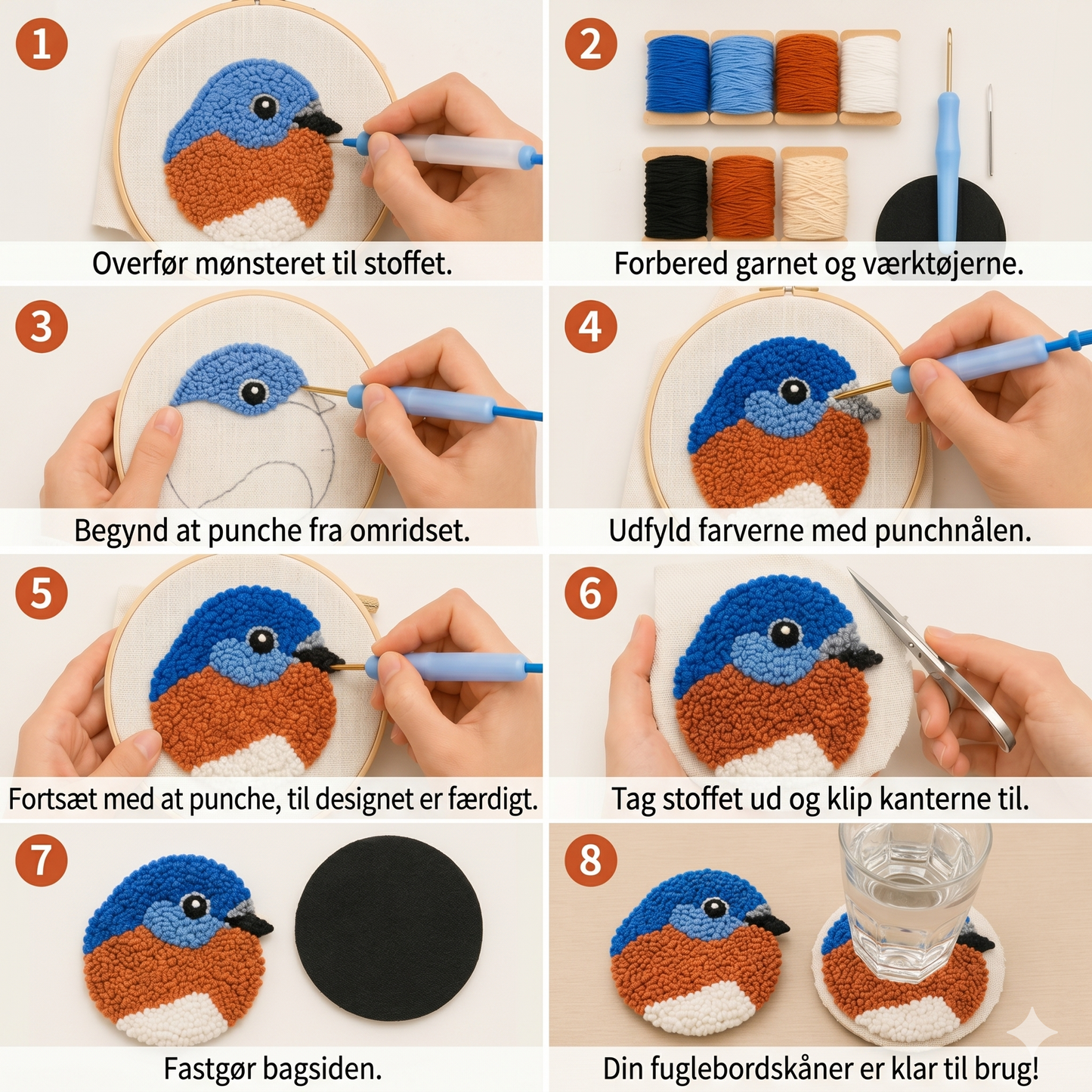 Kreativt DIY-broderisæt til bordskånere