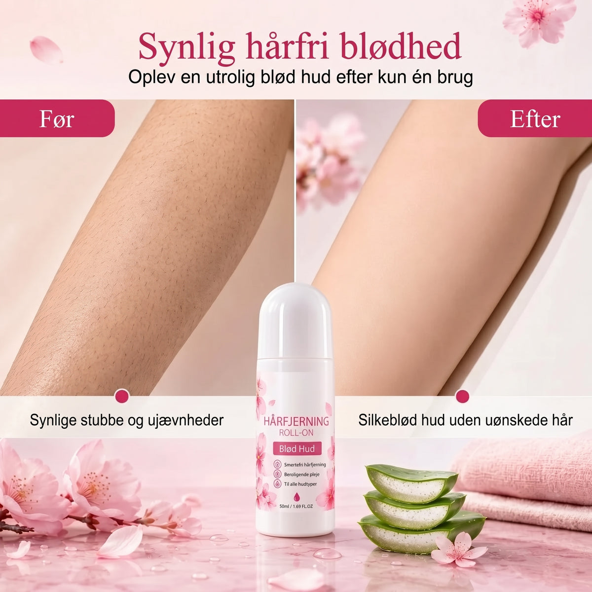 Roll on hårfjerningsgel med kirsebærblomst