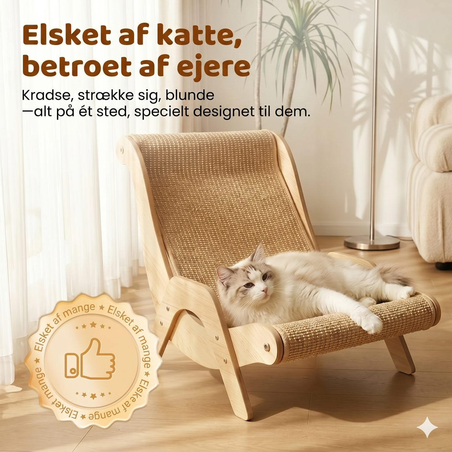 2-i-1 sisal kradsemøbel til katte