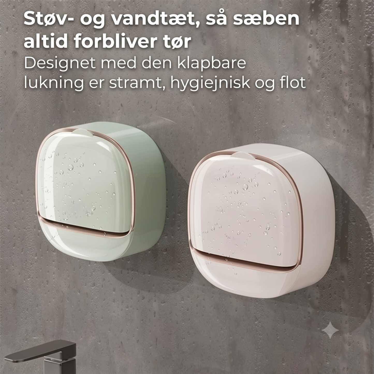 Vandtæt vægmonteret sæbeholder