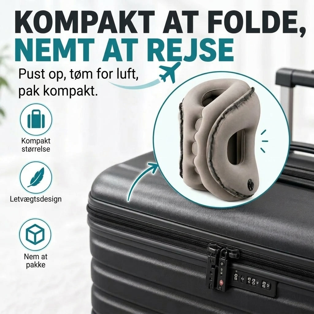 Oppustelig rejsepude til rejsen