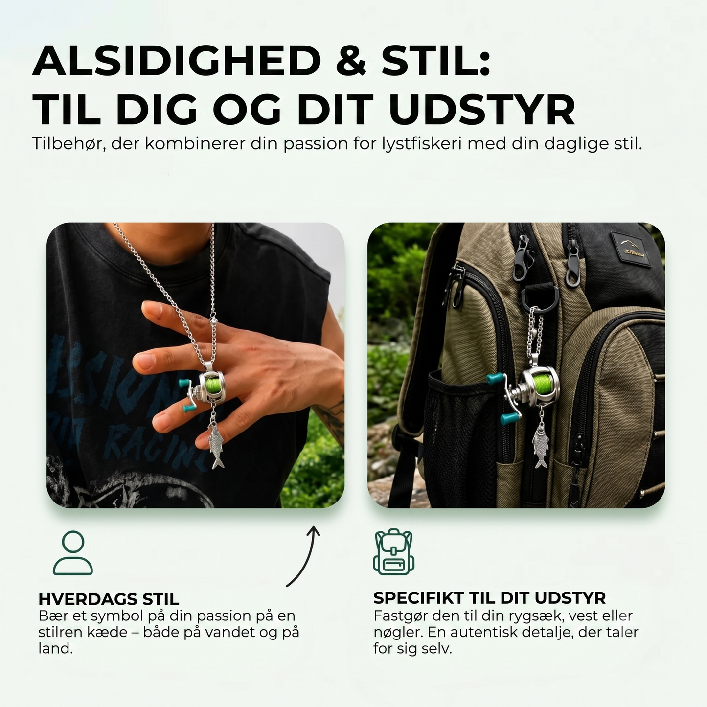 Halskæde med miniature fiskestang