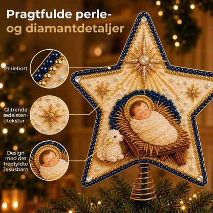 Religiøst DIY-juletræstjernekit med perler og diamanter