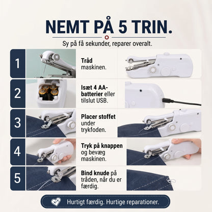 Kompakt elektrisk symaskine til små syopgaver