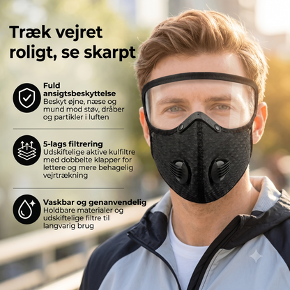 Ansigtsmaske med kulfilter